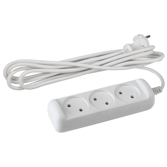 Б0038568 Удлинитель бытовой ЭРА 3м 3гн UX(6)-3-3m без зазeмл., 2х0.75мм2, ПВС, 3гн, 3м