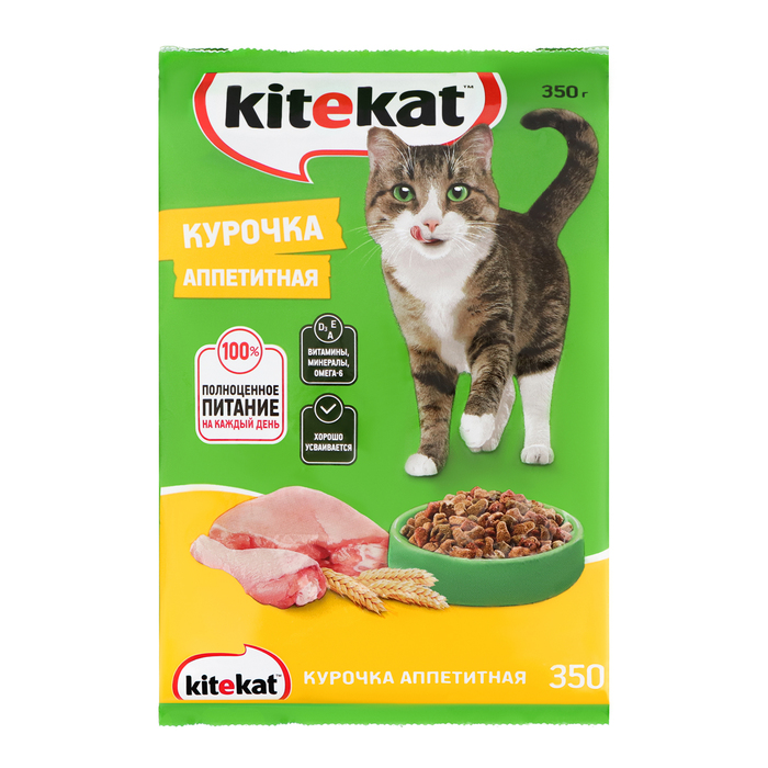 1144589 Сухой корм KiteKat Аппетитная курочка для кошек 350г