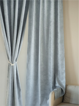 Шторы портьерные "Канвас-Велюр" серый 135х260 (2шт)