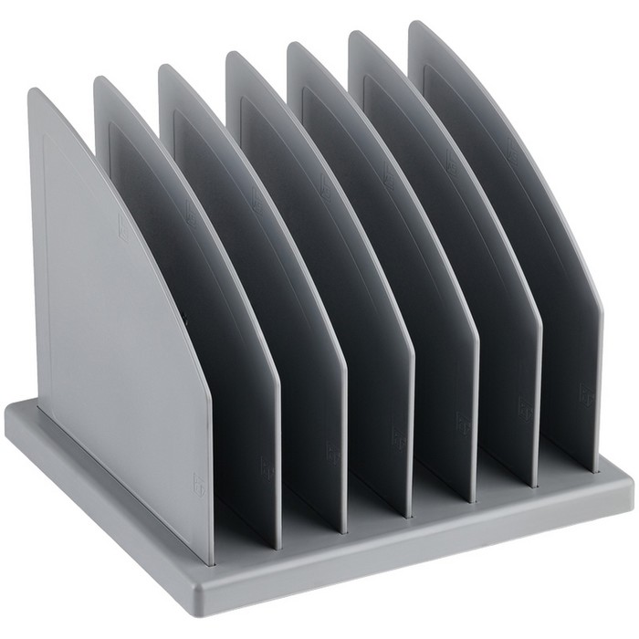 1889783 Подставка для журналов и бумаг сборная 6отд серая СО41