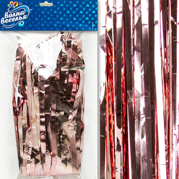 Дождик новогодний Розовый занавес из ПЭТ / 100*200см 