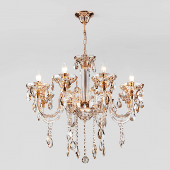 Люстра подвесная Bogates Lecce, хрусталь/золото Е14*8*60Вт 310/8 (30 кв.м.)