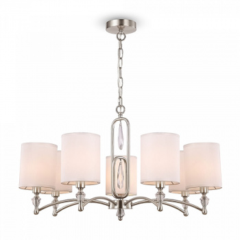 Люстра подвесная "Freya Riverside" белый/никель 7хЕ14х40 Вт (18,7 м2)