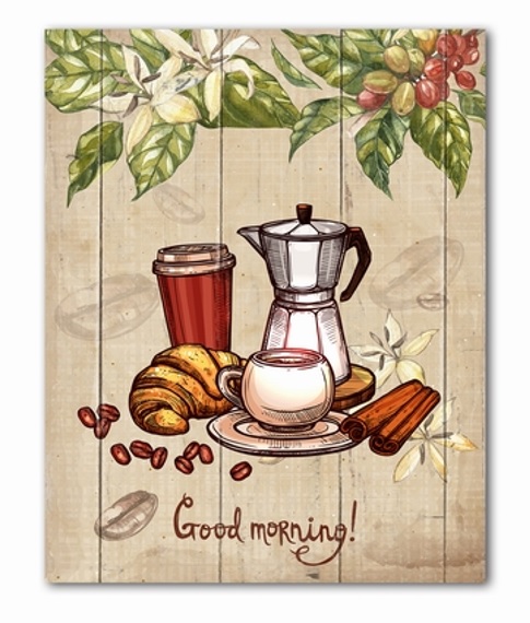 195386 Постер Завтрак 40х50х1,8см