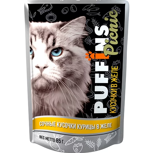 GP-00110265 Корм Puffins Picnic пауч дкош КурицаЖеле 85г