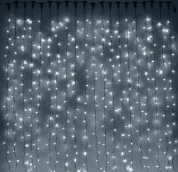 Гирлянда диод. наруж./внутр. ЗАНАВЕС ПЛЕЙ-ЛАЙТ, белый, черн. провод, 2*3м