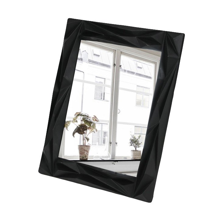 3514994 Зеркало инт пласт подст прям-к (1) ГЕОМЕТРИЯ 14х19,5 22х27см б увел чёрн плён