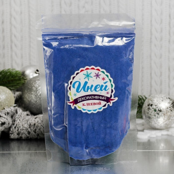 Иней искусственный клеевой для декора "Флок эффект" 120 г, цвет голубой