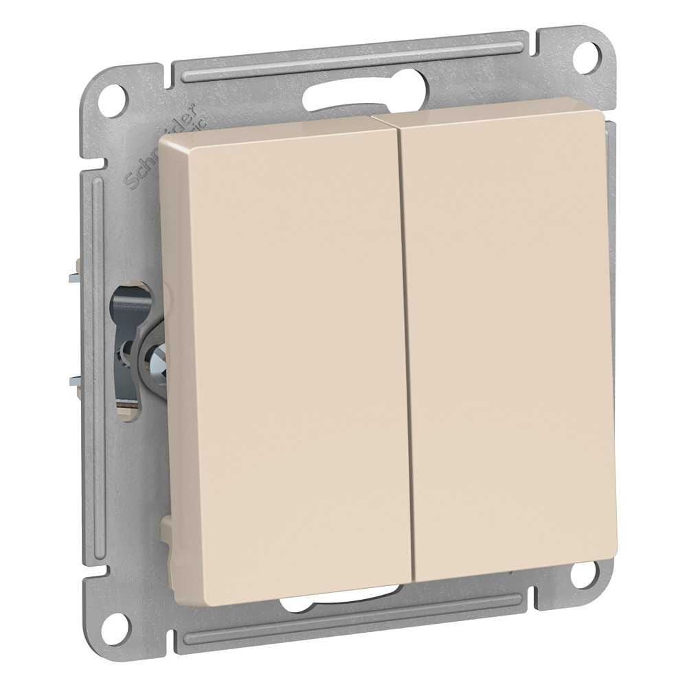 ATN000251 AtlasDesign бежевый Выключатель СП 2кл. сх.5 10АХ механизм SchE