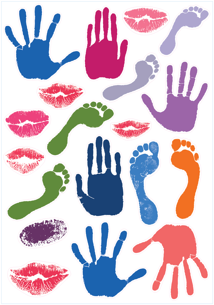 HK 5001 Набор наклеек Разноцветные отпечатки