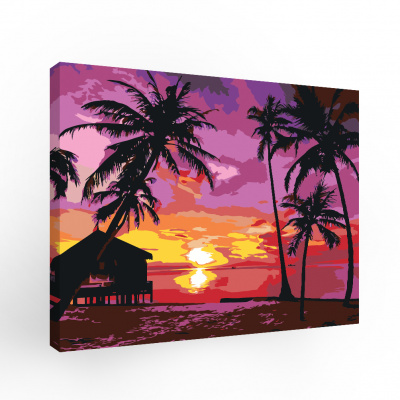 Lp13-661 Картина по номерам Вечер на острове 50х40 см.