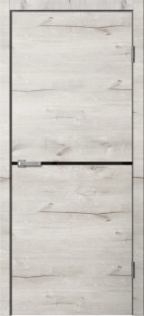 Полотно дверное ПВХ 800 дуб арктик (LF02) черный пластик