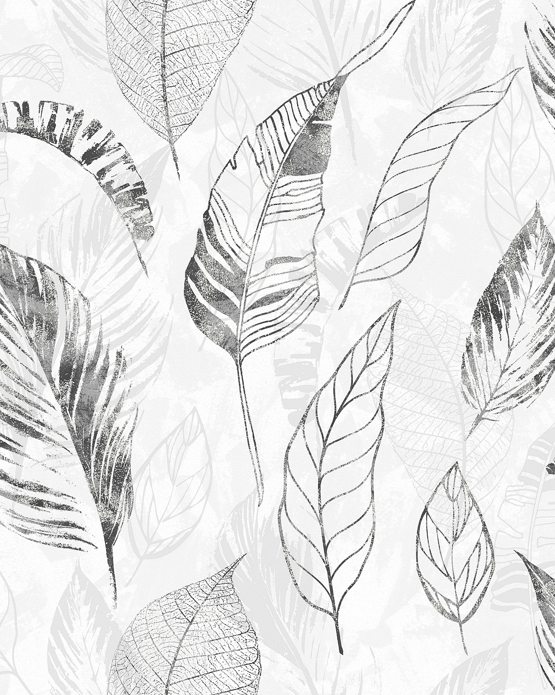 283031 Обои флизелиновые Benjamina, мотив белый-черный 1,06x10,05м