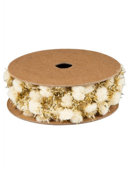 Гирлянда С серебристыми помпонами из полиэтилена и полиэстера 200x1x0,5см