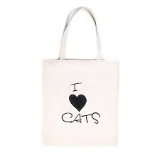 Сумка-Шопер FARRES 38*34 см "I LOVE CATS" белый БЕЗ МОЛНИИ