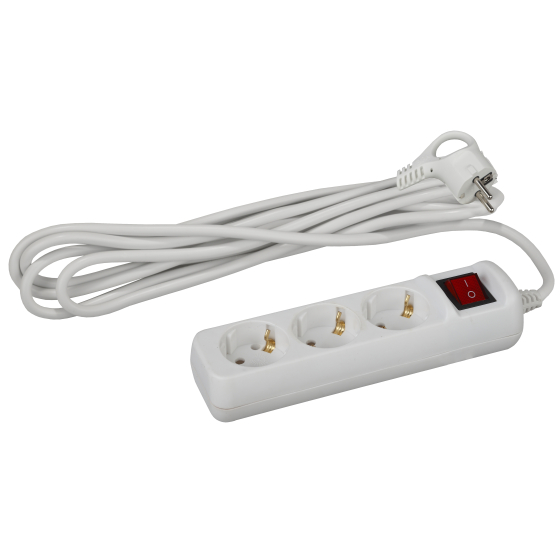 Б0028379 Удлинитель бытовой ЭРА 5м 3гн U-3es-5m с заземл., 3x1мм2, с выкл, 3гн, 5м