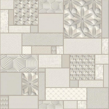 Обои бумажные супермоющиеся "Миранда" мотив светло-серый 0,53х10,05 м.