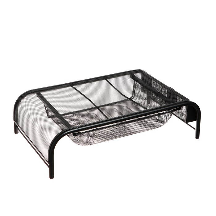 9474173 Подставка для ноутбука, с отделениями, сетка, металл, черная