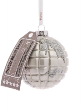 Украшение подвесное Земля в серебре из стекла  8x8x8см