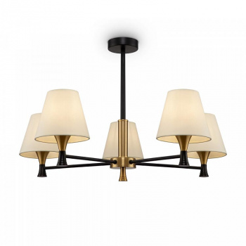 Люстра подвесная"Freya Perfetto"бежевый/черный/латунь Е14*5*40Вт (15 м2)