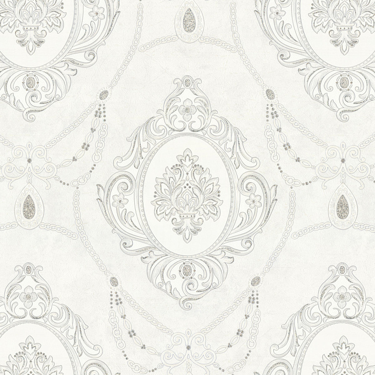5043-00 Обои флизелиновые Pellegrina, мотив белый 1,06x10,05м