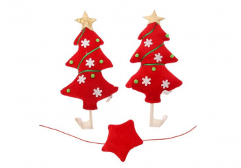 Новогоднее украшение на автомобиль " Елочка", цвет красный 1074556