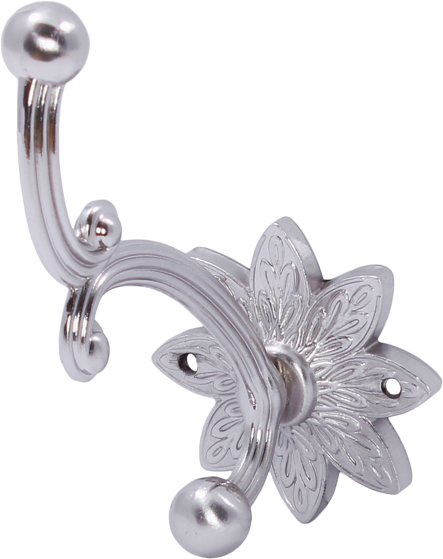 LHK211BN Крючок пальто и шапка, Цветок, матовый никель