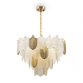 Люстра подвесная "Freya Hloya"прозрачный/золото Е14*9*60Вт (35 м2)