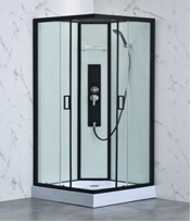 Кабина душевая RV-DL17 90*90*210 черный матовый профиль