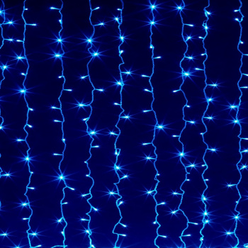 Гирлянда диод. наруж./внутр. ЗАНАВЕС ПЛЕЙ-ЛАЙТ, синий, черн. провод, 2*1,5м. 