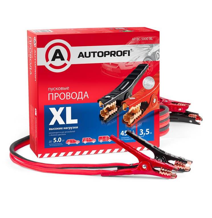AP-BC - 5000 XL Провода пусковые AUTOPROFI, высокие нагрузки, 100% ССА, 21,15мм2, 450A (SAE), 3,5м