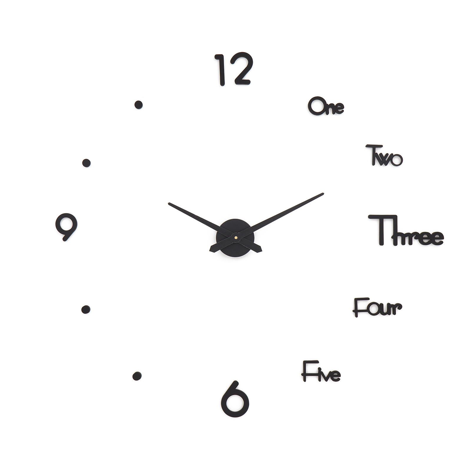 4757208 Часы-наклейка Аба, d-70 см, черные