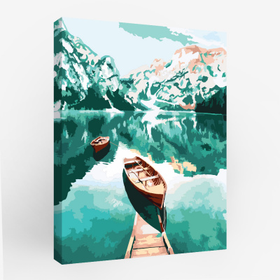 Lp13-621 Картина по номерам Лодка на воде 40х50 см.