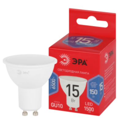 Лампа светодиодная ЭРА RED LINE LED MR16-15W-865-GU10 R 15Вт софит холодный дневной свет GU10