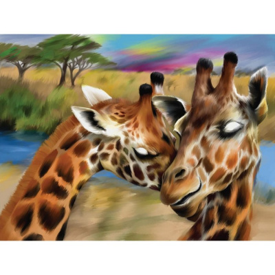 5361597 Мозаика алмазная Жирафы 30х40 см.