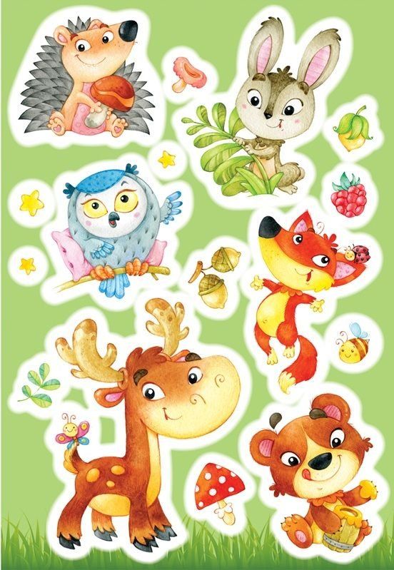 КН 1001 Набор наклеек Лесные звери