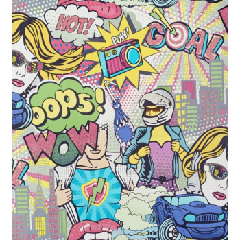 Обои флизелиновые "Поп арт", мотив многоцветный 1,06×10 м