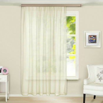 Штора тюль лен 300*275 см молочный (1шт)