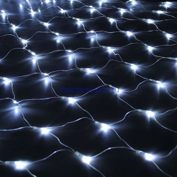 Гирлянда "Сетка" Ш:1,6 м, В:1,6 м, Н.С. LED-144-220V, контр. 8 р, БЕЛЫЙ 