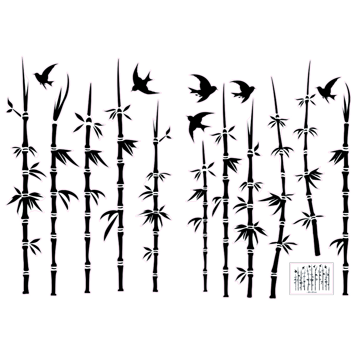 TK 6004 Набор наклеек Прекрасный бамбук XXL 50х70