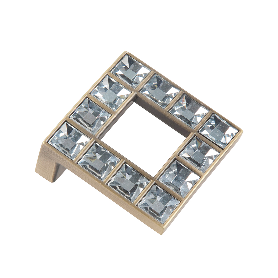 ACR17 BA Ручка-кнопка с кристаллами, Д50 Ш50 В20, античная бронза