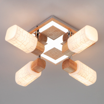 Спот Savier хром\дерево E14, 4*40W