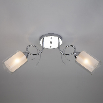 Люстра потолочная Renee хром/белый Е27*2*60Вт 30122/2 (8 кв.м.)