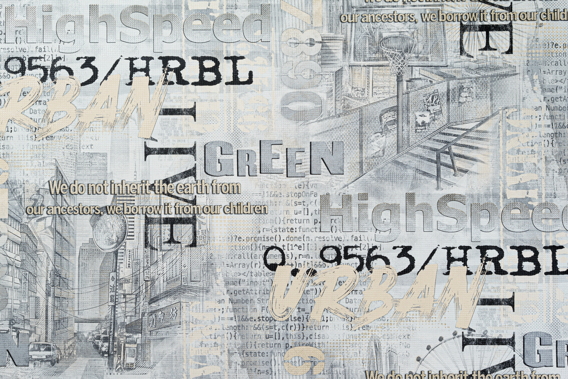 10912-01 Обои флизелиновые Урбан мотив серый 1,06×10м