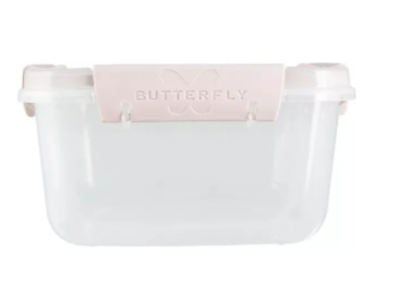 Контейнер д/продуктов "Butterfly"  Light квадр. герметич. Розовый 1,2л