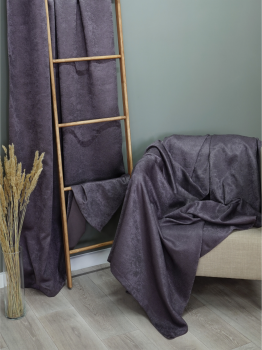 Шторы портьерные "Канвас-Велюр" черника 135х260 (2шт)