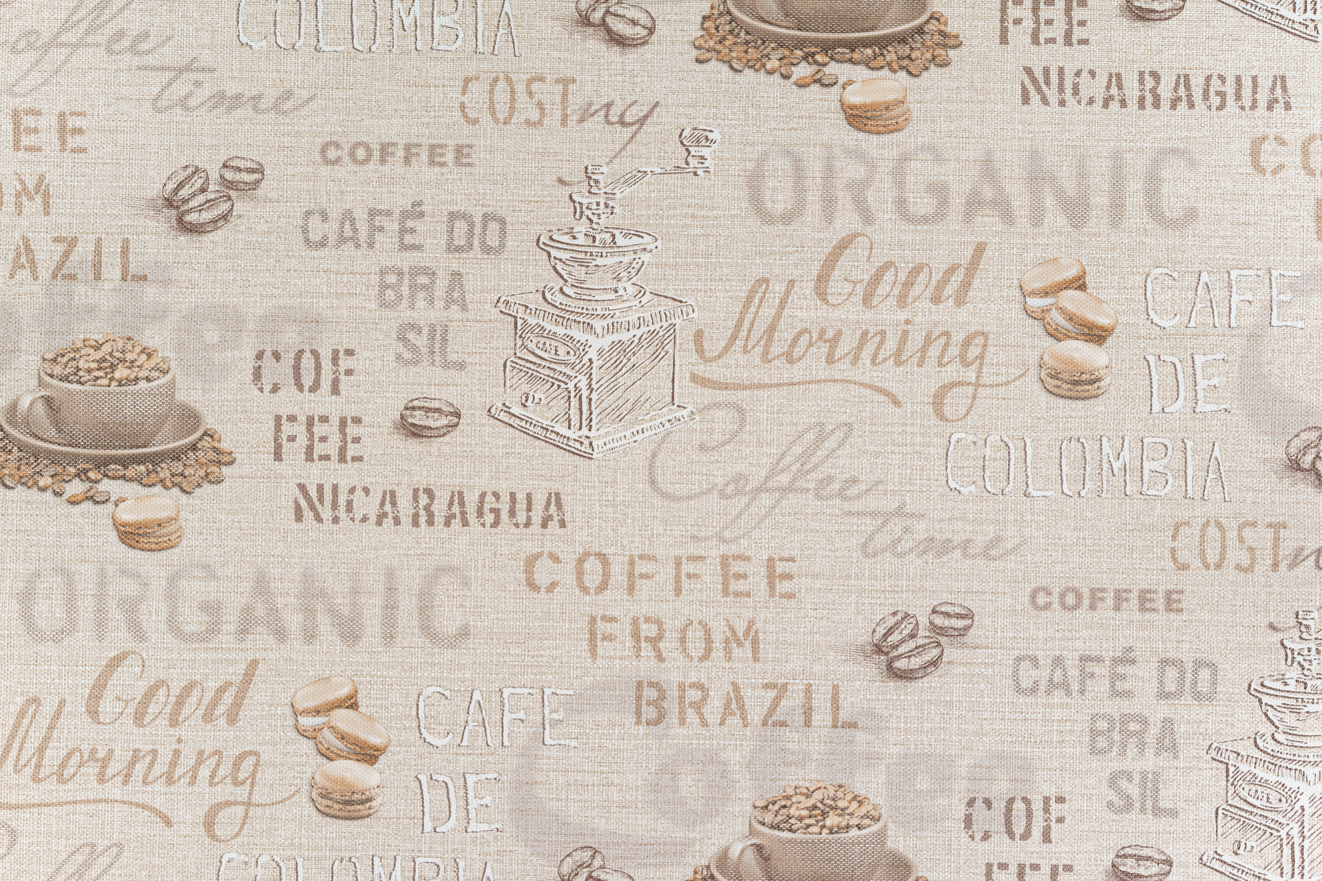 10557-03 Обои флизелиновые Кофе мотив бежевый 1,06×10м