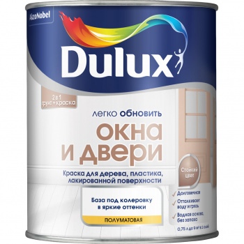 Краска Dulux Окна и Двери полуматовая BС 0,75л