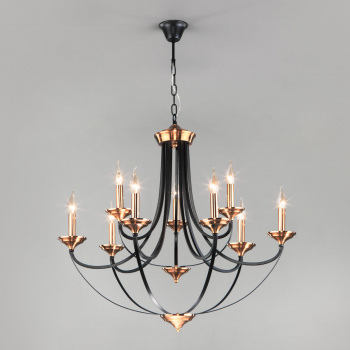 Люстра подвесная Lazzaro Лофт черный Е14 9*60Вт (41 м кв.)