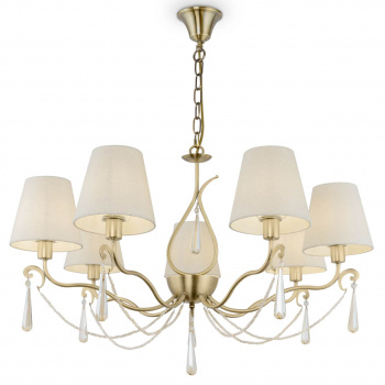 Люстра подвесная"Freya Madeline"белый/латунь Е14*7*40Вт (20 м2)